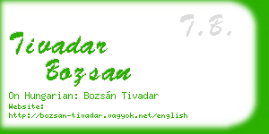 tivadar bozsan business card