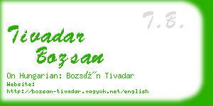 tivadar bozsan business card